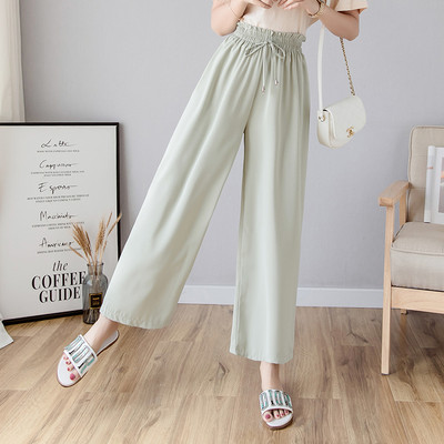 Дамски панталон с връзки и ластична талия в няколко цвята