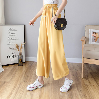 Дамски панталон с връзки и ластична талия в няколко цвята