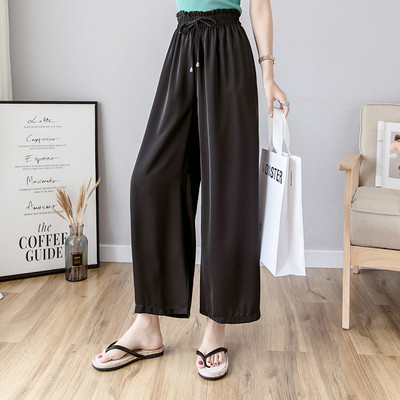 Дамски панталон с връзки и ластична талия в няколко цвята