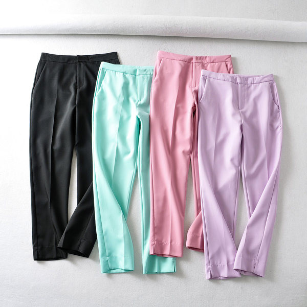 Pantaloni drepti eleganti de dama cu buzunare