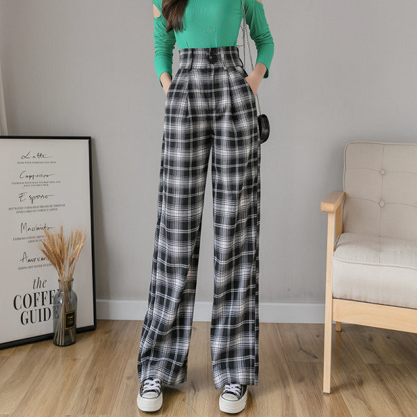 Γυναικείο καρό παντελόνι με ψηλή μέση κατάλληλο για την άνοιξη