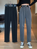 Pantaloni casual dama cu talie inalta - model larg