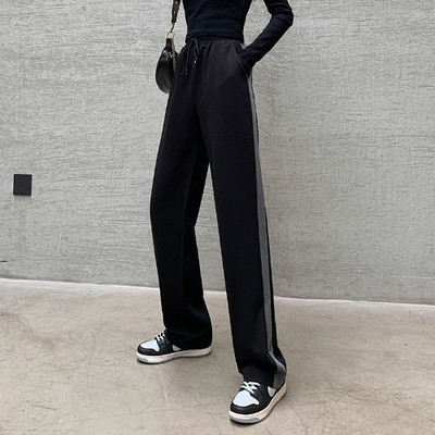 Ženske ležerne hlače s rubovima i visokim strukom