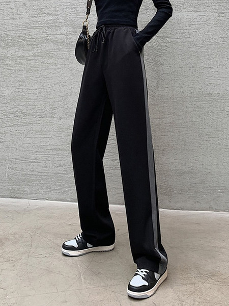 Ženske ležerne hlače s rubovima i visokim strukom