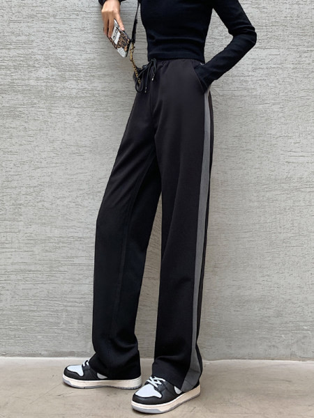 Ženske ležerne hlače s rubovima i visokim strukom