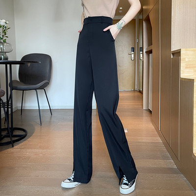 Γυναικείο μοντέρνο παντελόνι με ψηλή μέση και σχισμές