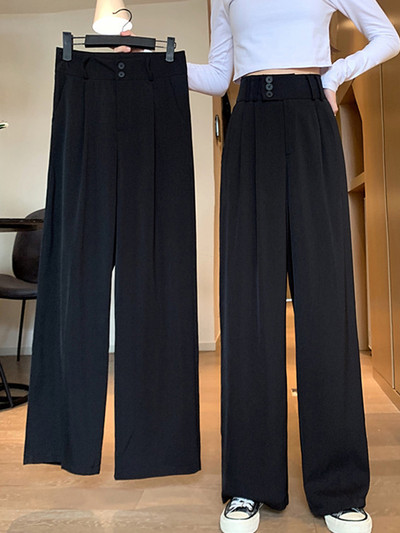 Широк дамски панталон с висока талия - два модела