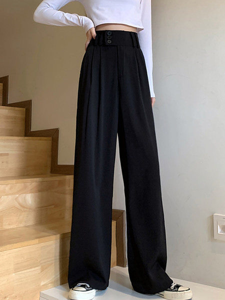 Pantaloni largi de dama cu talie inalta - doua modele