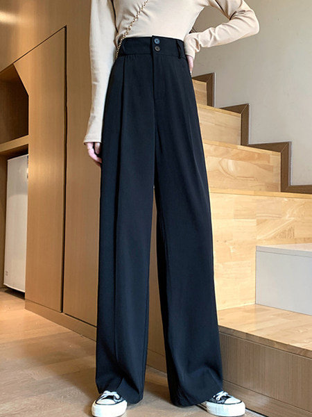 Pantaloni largi de dama cu talie inalta - doua modele