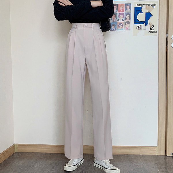 Дамски панталон прав модел в черен и бежов цвят