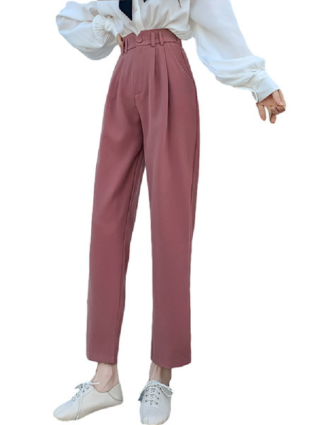 Pantaloni eleganti de dama in negru si roz