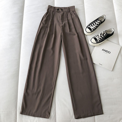 Pantaloni de dama moderni cu talie inalta - model drept