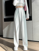 Baltos ir juodos moteriškos kelnės aukštu juosmeniu ir kišenėmis