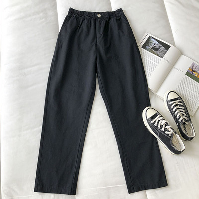 Pantaloni de dama cu elastic si talie inalta