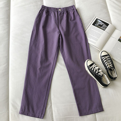 Pantaloni de dama cu elastic si talie inalta