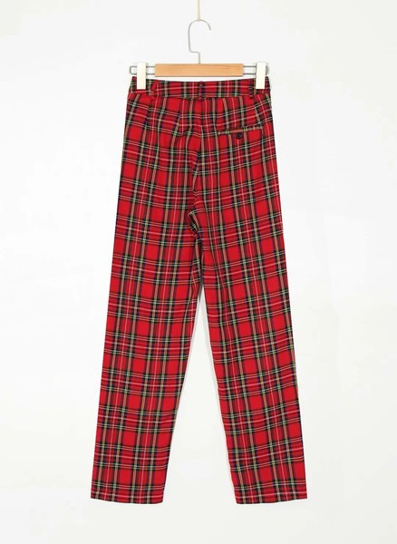 Pantaloni casual in carouri model drept