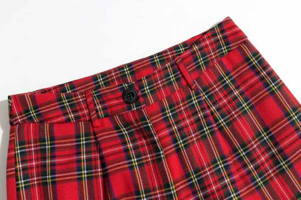 Pantaloni casual in carouri model drept