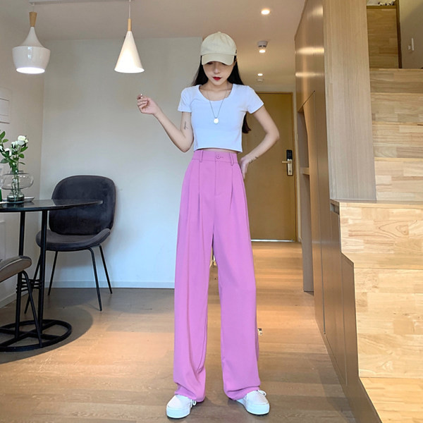 Модерен дамски широк панталон в няколко цвята 