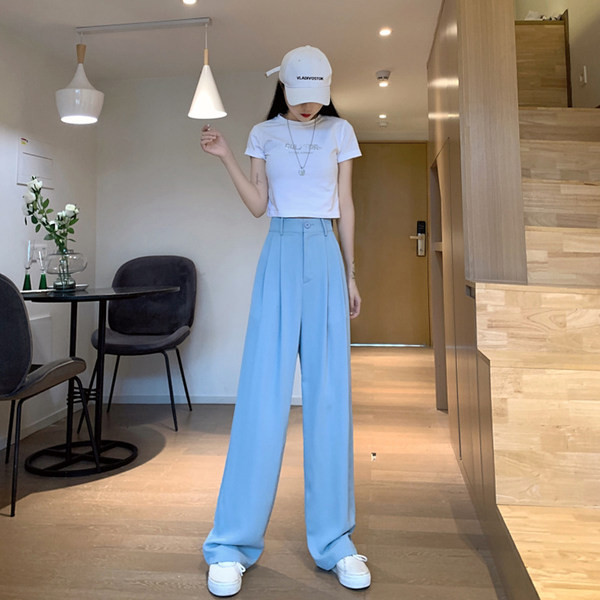 Модерен дамски широк панталон в няколко цвята 