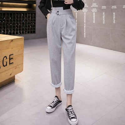 Pantaloni casual dama de culoare alb si negru potriviti primaverii