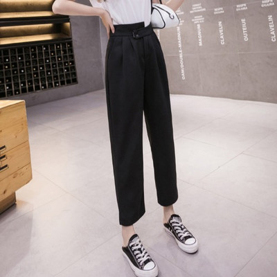 Pantaloni casual dama de culoare alb si negru potriviti primaverii