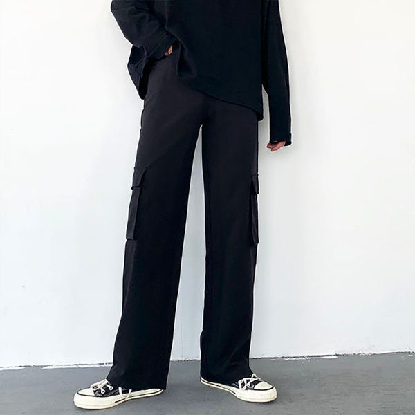 Pantaloni de dama model lat cu buzunare laterale