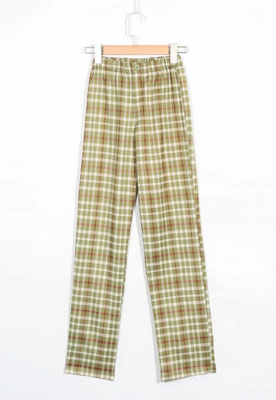 Прав модел кариран панталон за жени