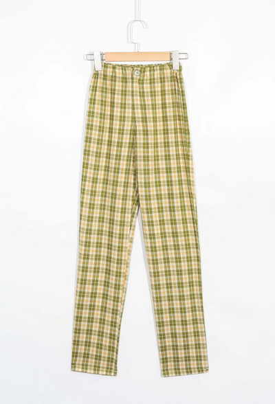 Прав модел кариран панталон за жени