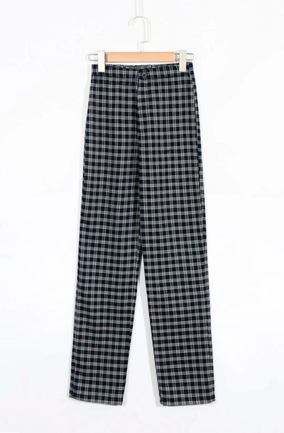 Прав модел кариран панталон за жени