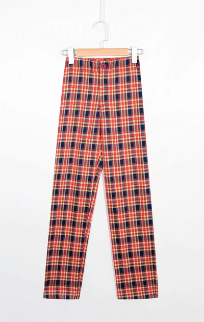 Прав модел кариран панталон за жени