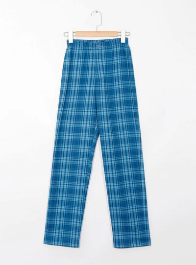 Pantaloni dama in carouri model drept