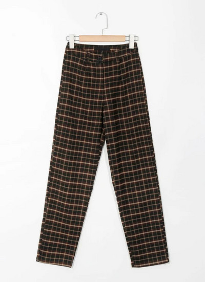 Pantaloni dama in carouri model drept