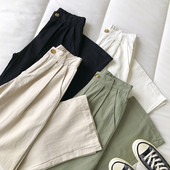 Pantaloni casual dama cu talie inalta - model drept