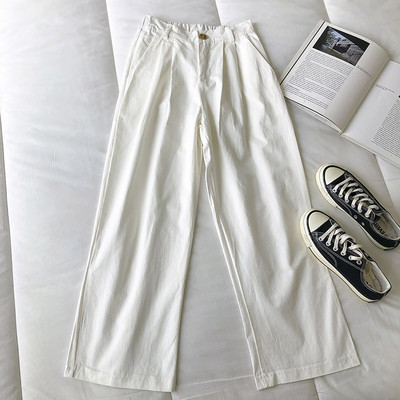 Pantaloni casual dama cu talie inalta - model drept