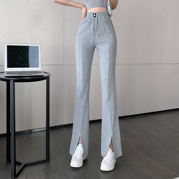 Pantaloni negri de dama cu cravate si talie inalta