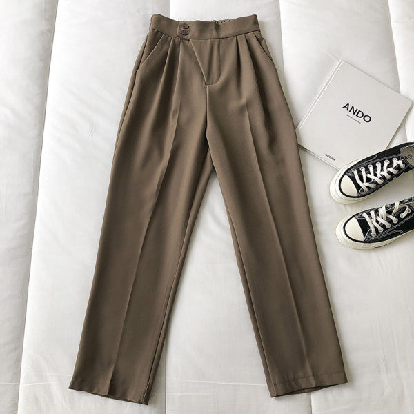 Pantaloni moderni de dama cu buzunar si talie inalta