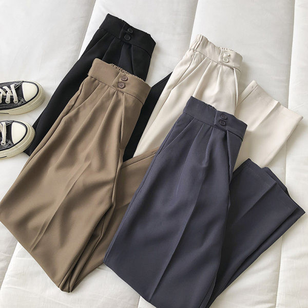 Pantaloni moderni de dama cu buzunar si talie inalta