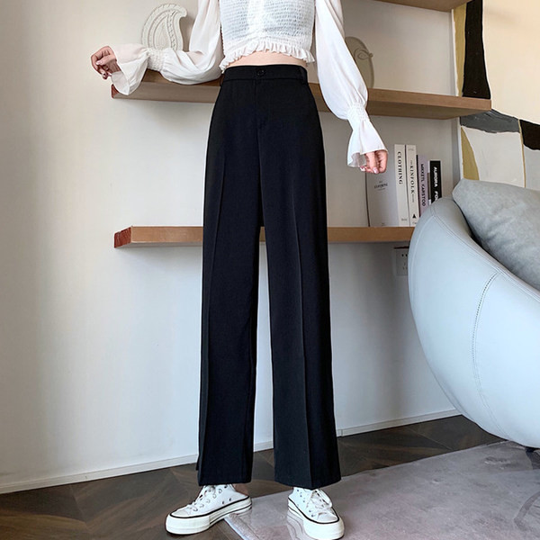 Model nou de pantaloni de dama cu talie inalta in negru