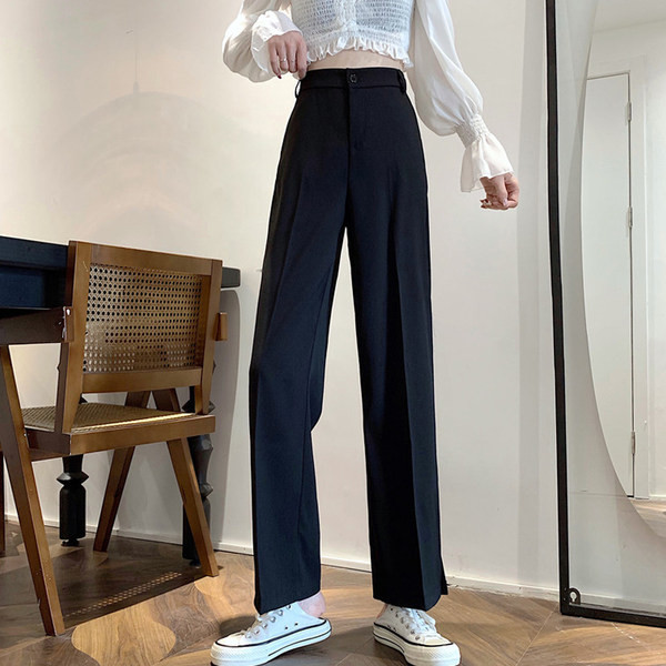 Model nou de pantaloni de dama cu talie inalta in negru