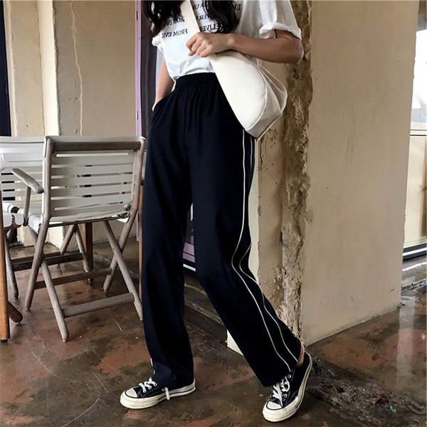 Pantaloni largi dama casual cu margini