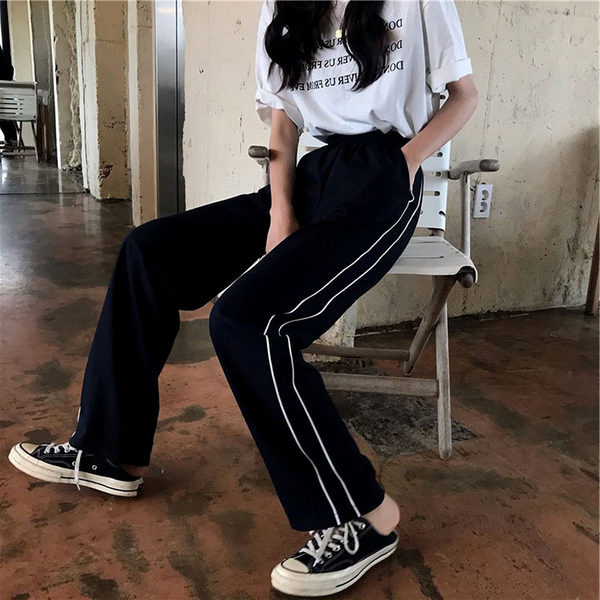 Pantaloni largi dama casual cu margini