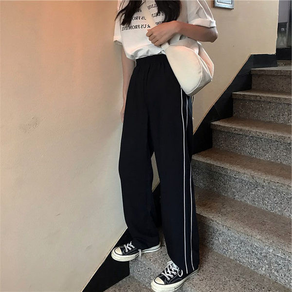 Pantaloni largi dama casual cu margini