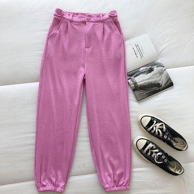 Pantaloni casual dama cu elastic la glezna