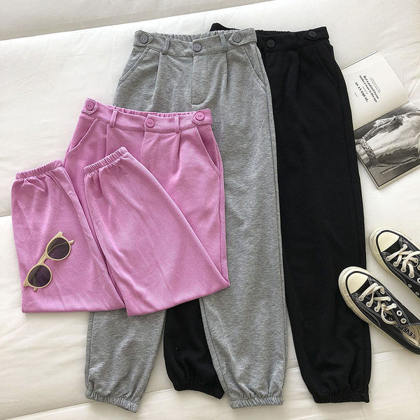 Pantaloni casual dama cu elastic la glezna