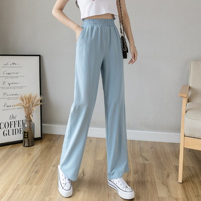 Pantaloni de dama cu talie elastica in trei culori