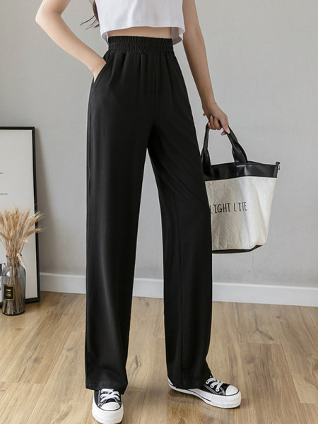 Pantaloni de dama cu talie elastica in trei culori