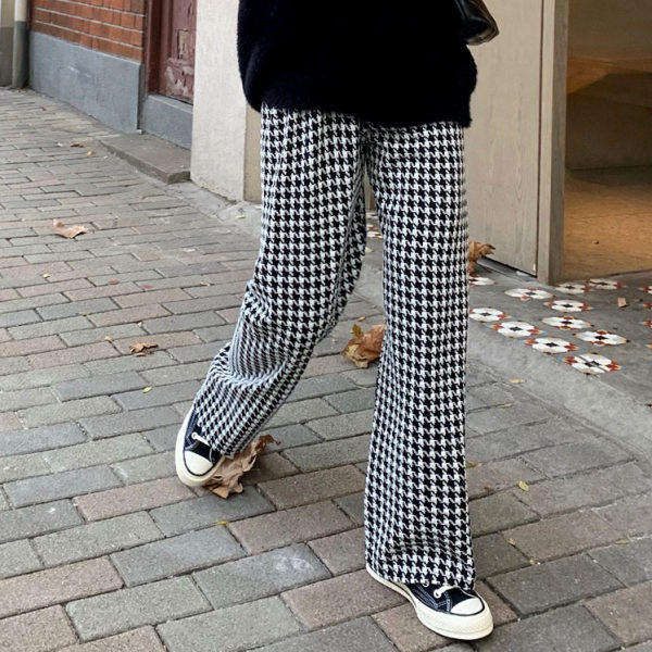 Νέο μοντέλο casual καρό παντελόνι με ψηλή μέση