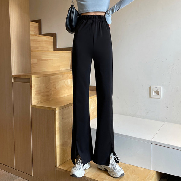 Model nou de pantaloni de dama cu crapaturi si talie elastica