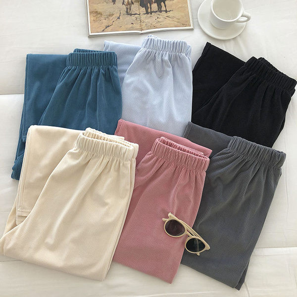 Pantaloni largi de dama elastici