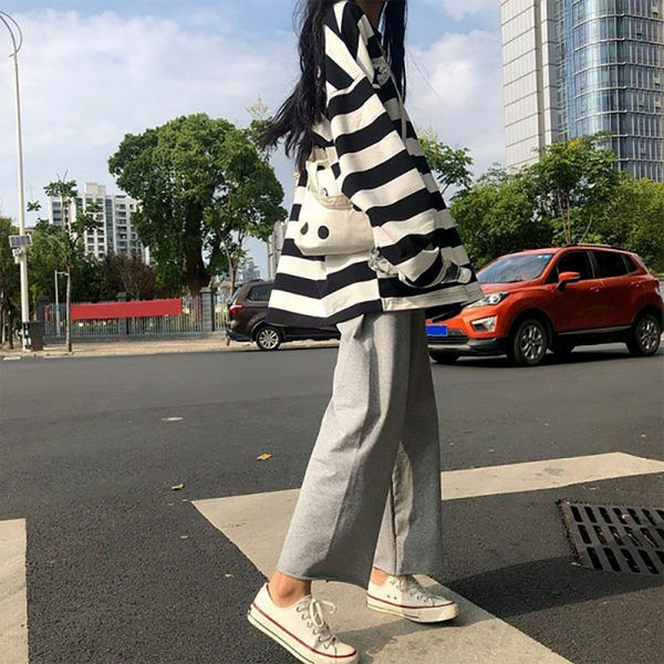 Ženske casual široke hlače jednobojni model